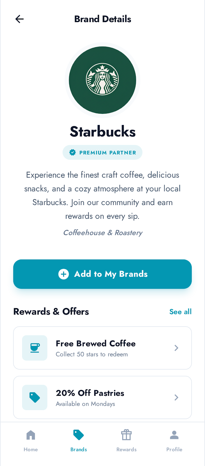 Rewaly main dashboard displaying loyalty programs and reward points
